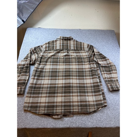 Mens OAK HILL 3XL Brown Flannel Long Sleeve Button Up Shirt 3XL - Picture 5 of 6